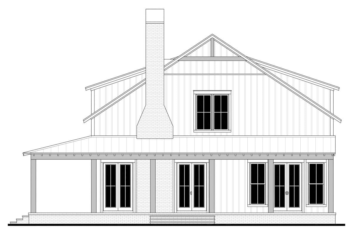 Home Plan Right Elevation of this 4-Bedroom,2782 Sq Ft Plan -142-1480