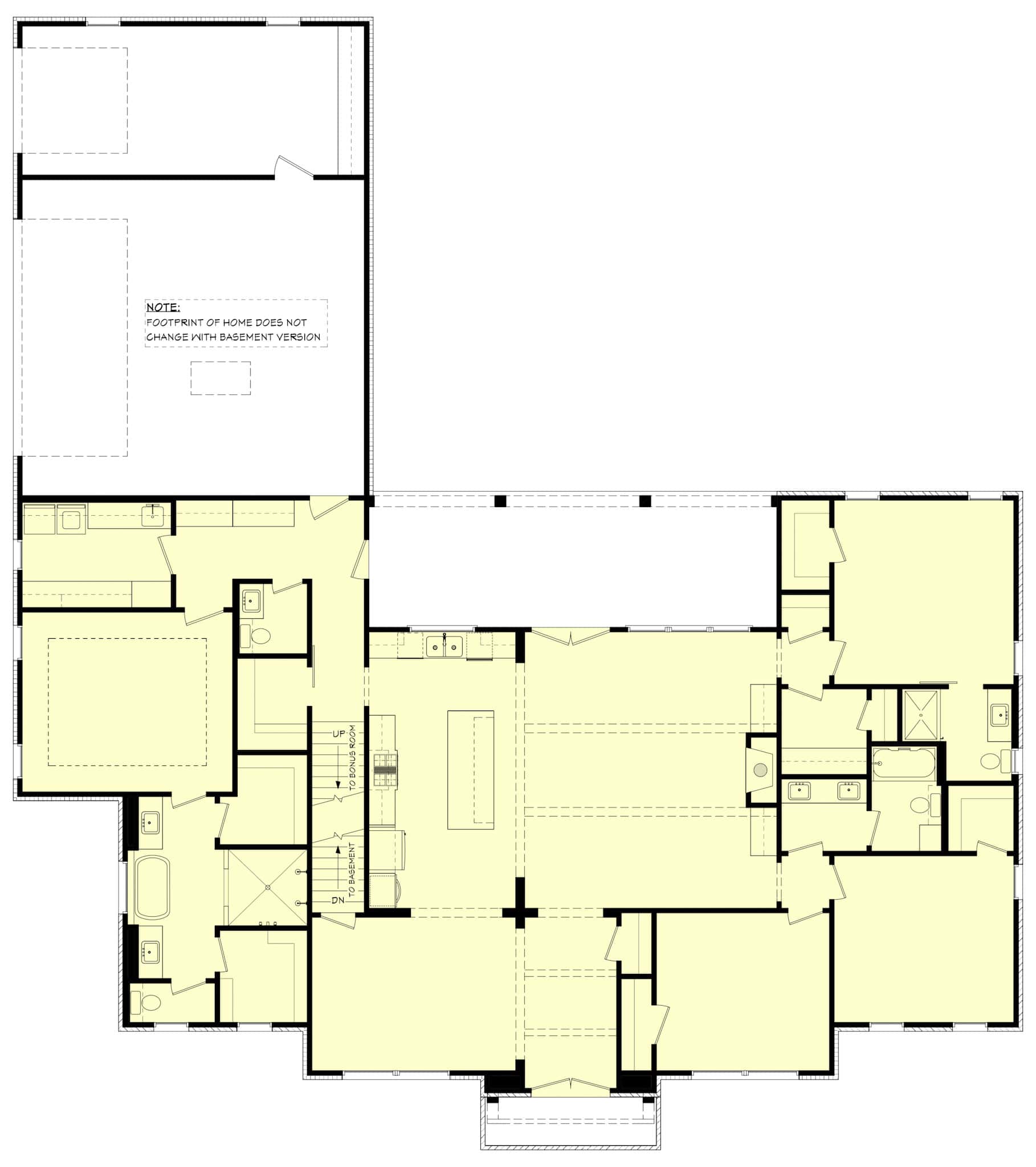 Main Level of Modern Farmhouse Plan #142-1481