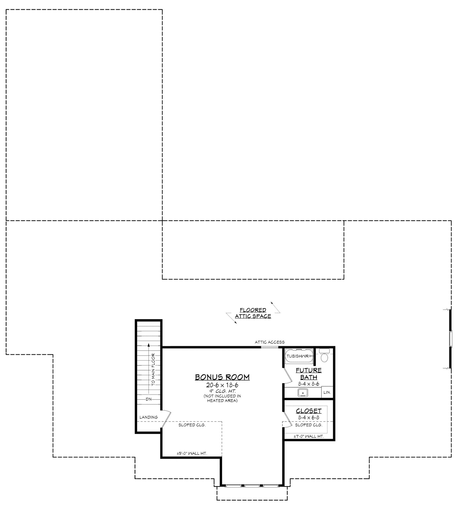 Bonus Room of Modern Farmhouse Plan #142-1481