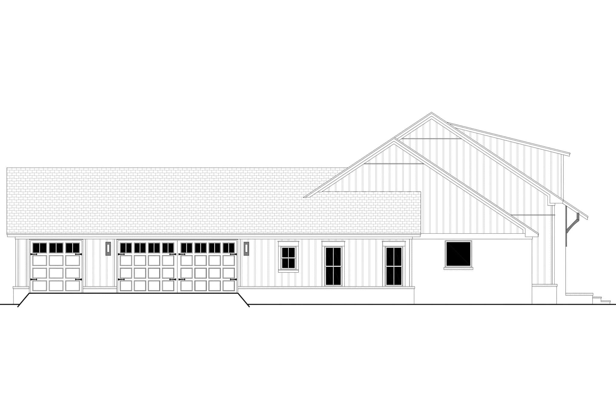 Home Plan Left Elevation of this 4-Bedroom,2780 Sq Ft Plan -142-1481