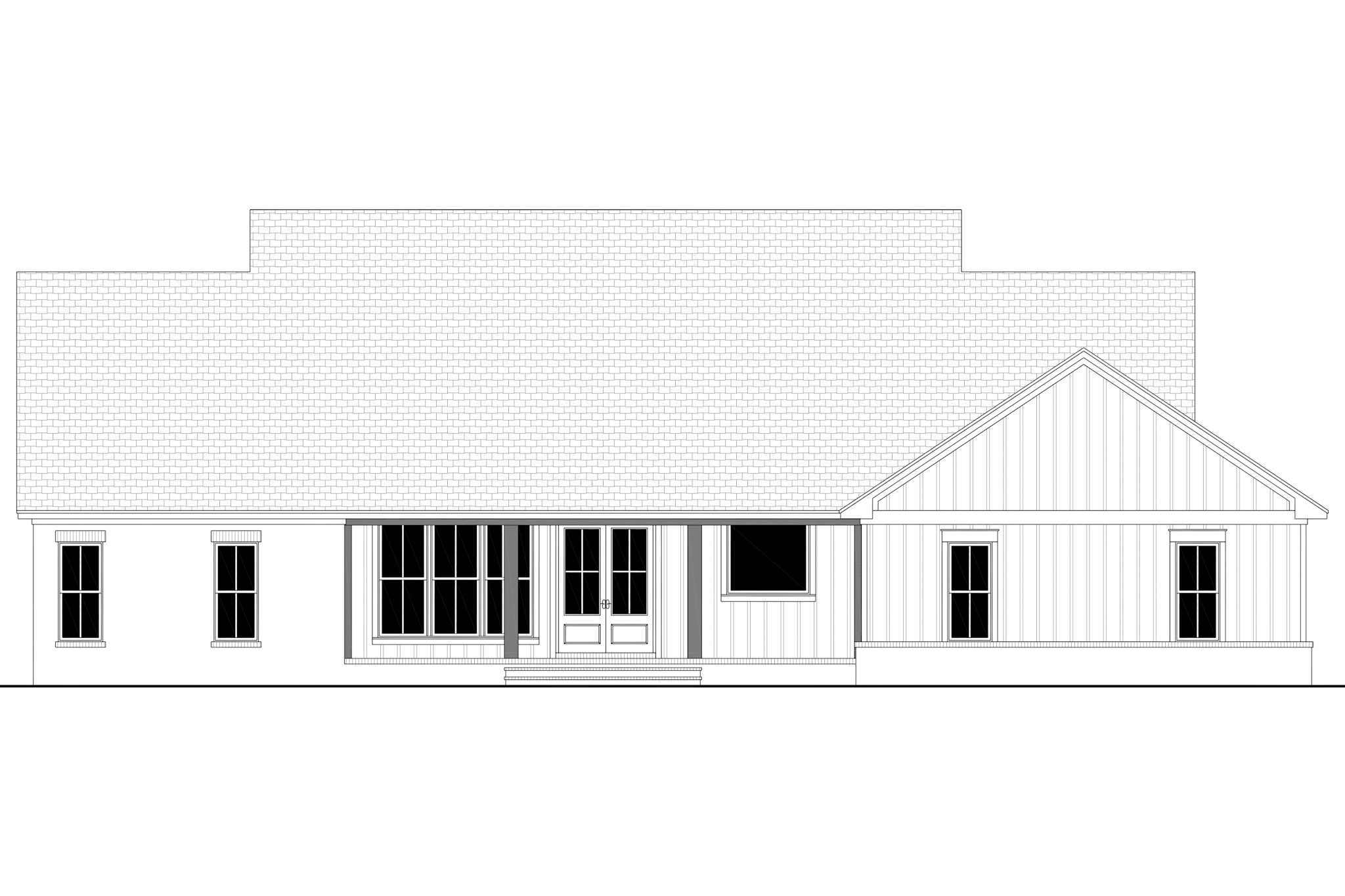 Home Plan Rear Elevation of this 4-Bedroom,2780 Sq Ft Plan -142-1481