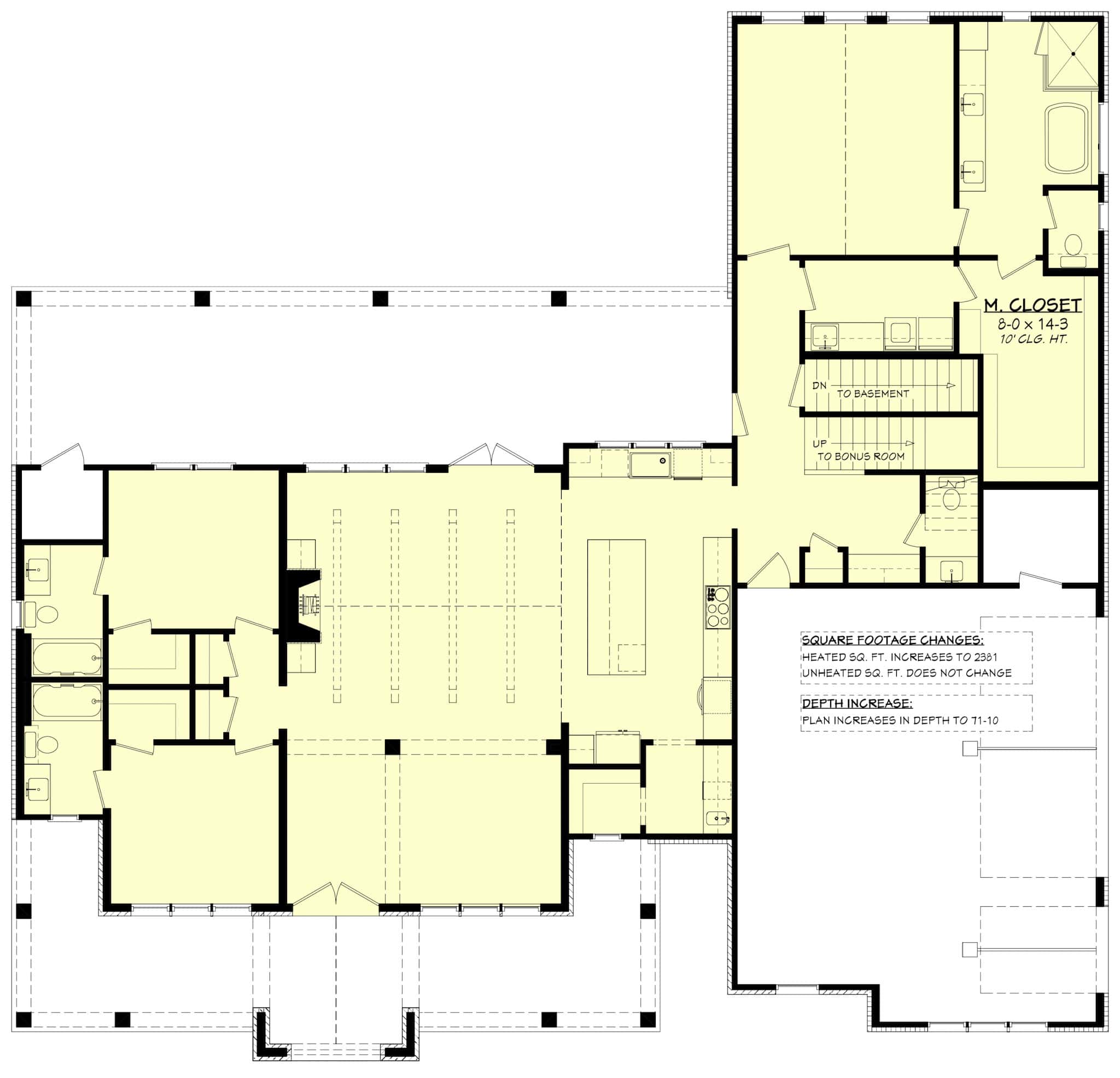 Main Level of Modern Farmhouse Plan #142-1482