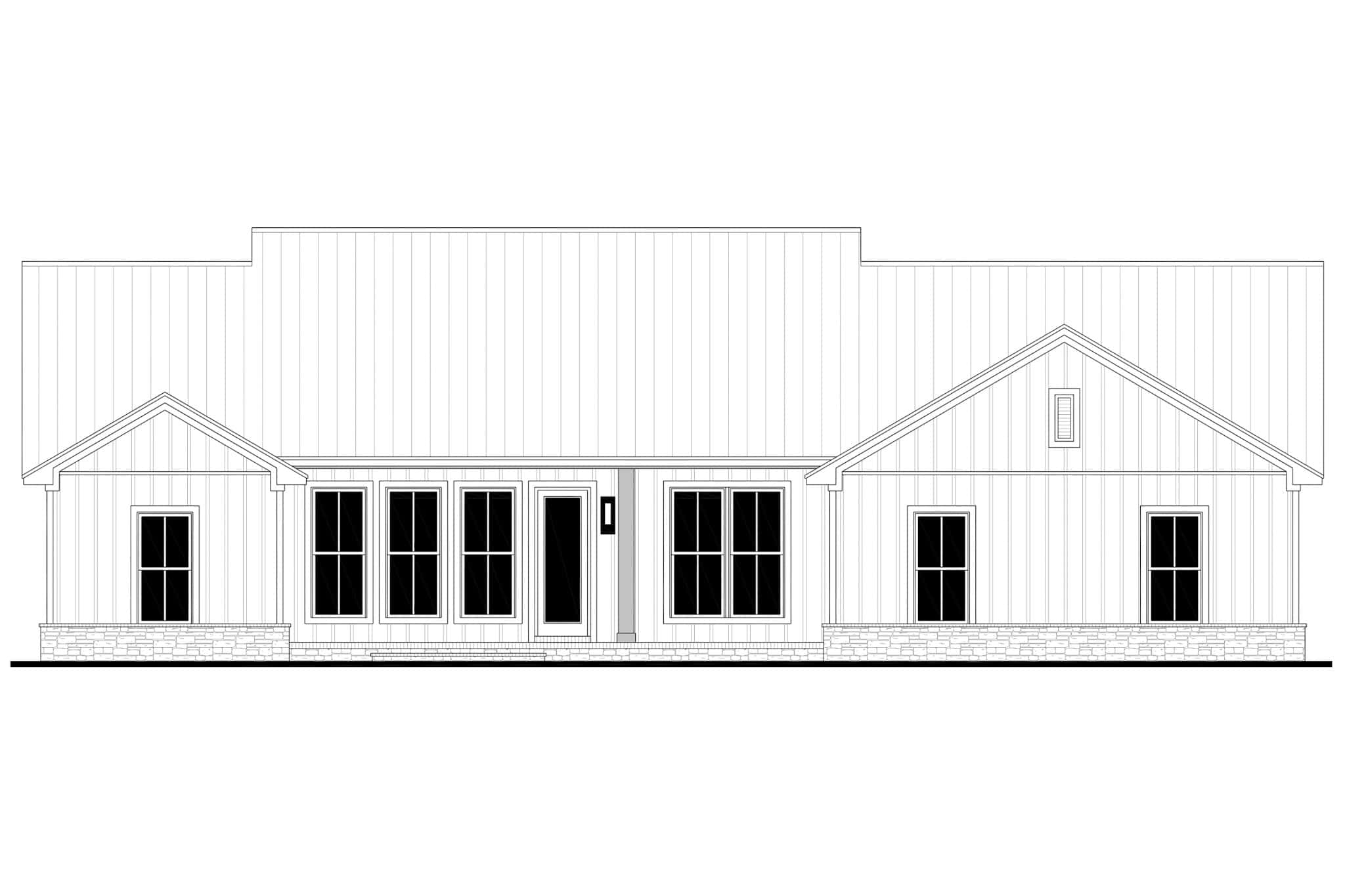 Home Plan Rear Elevation of this 3-Bedroom,2065 Sq Ft Plan -142-1483