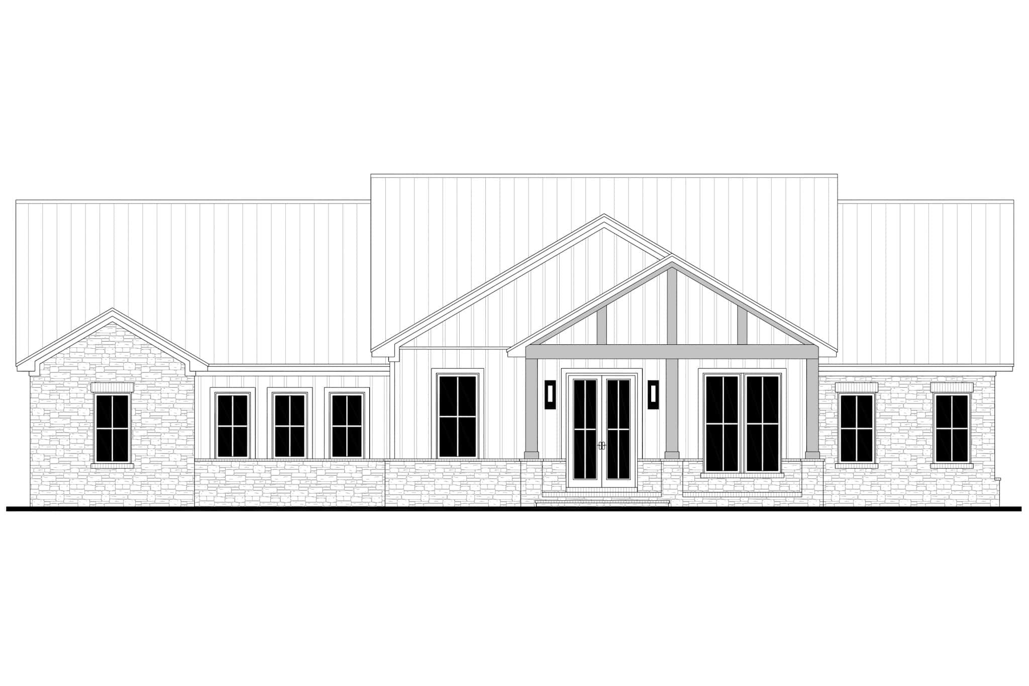 Home Plan Front Elevation of this 3-Bedroom,2065 Sq Ft Plan -142-1483