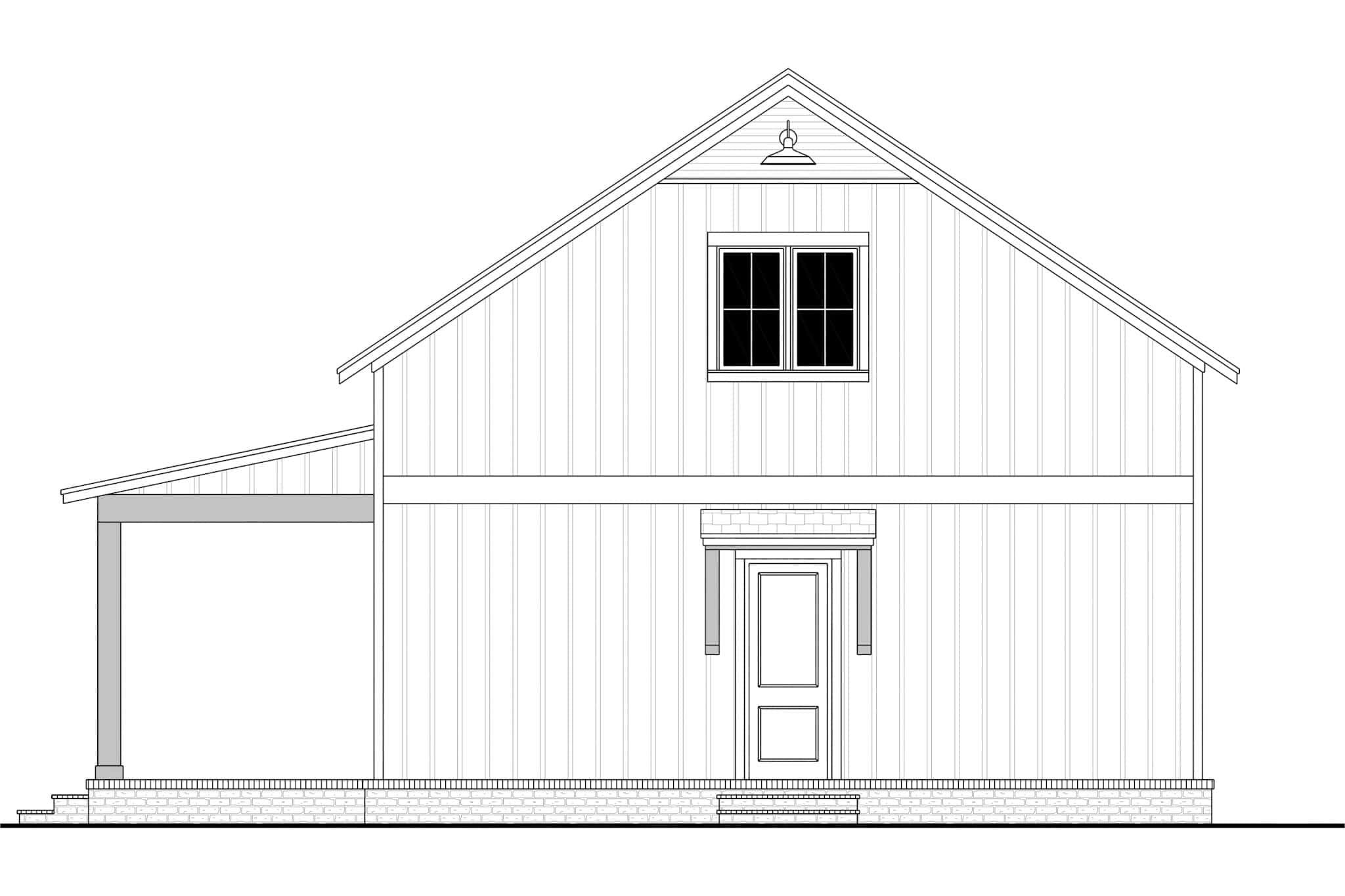 Home Plan Rear Elevation of this 2-Bedroom,1260 Sq Ft Plan -142-1484