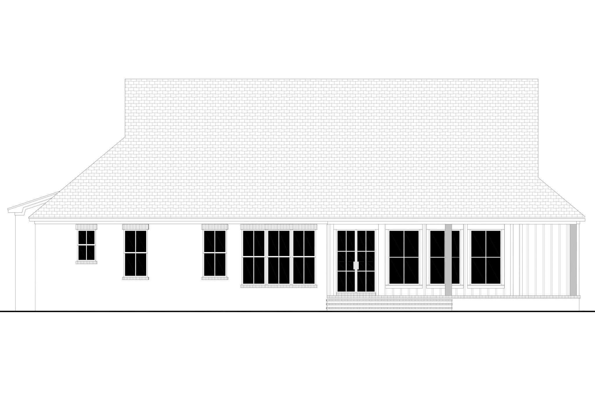 Home Plan Rear Elevation of this 3-Bedroom,2349 Sq Ft Plan -142-1485