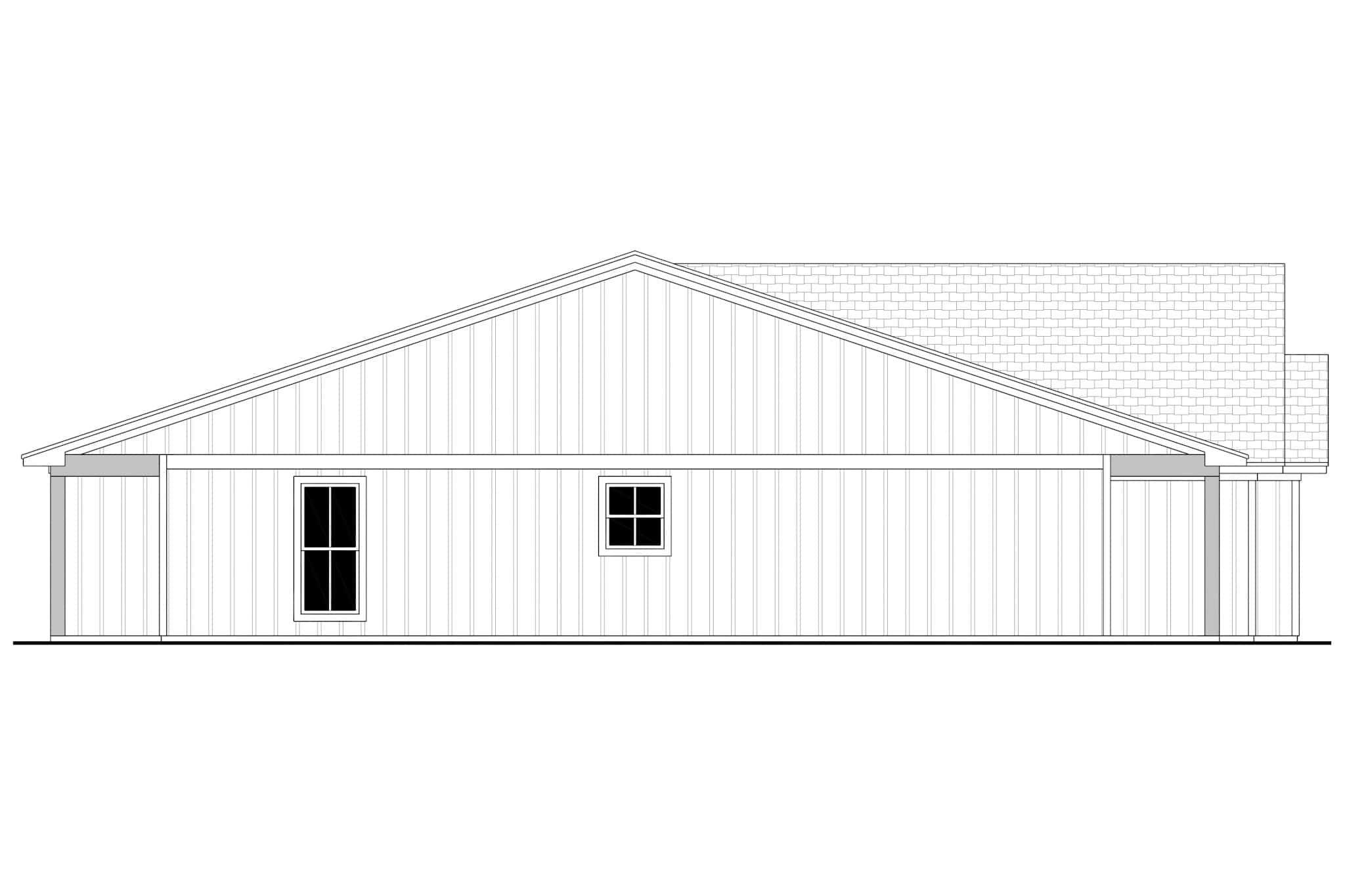Home Plan Left Elevation of this 4-Bedroom,2196 Sq Ft Plan -142-1486