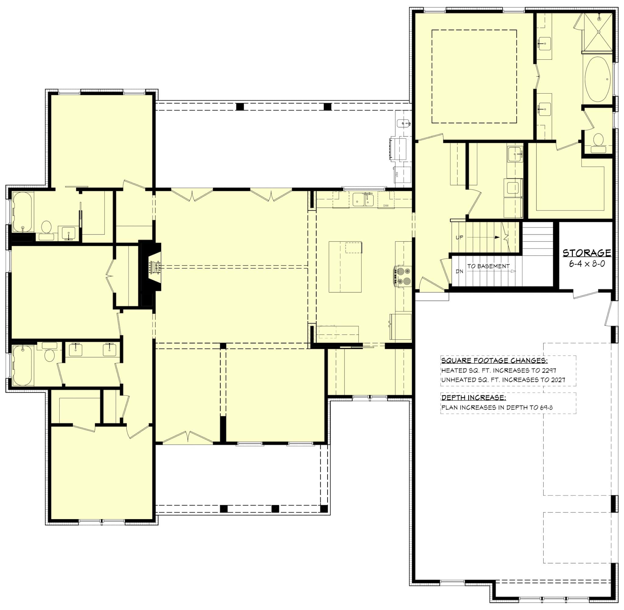 Main Level of Modern Farmhouse Plan #142-1487