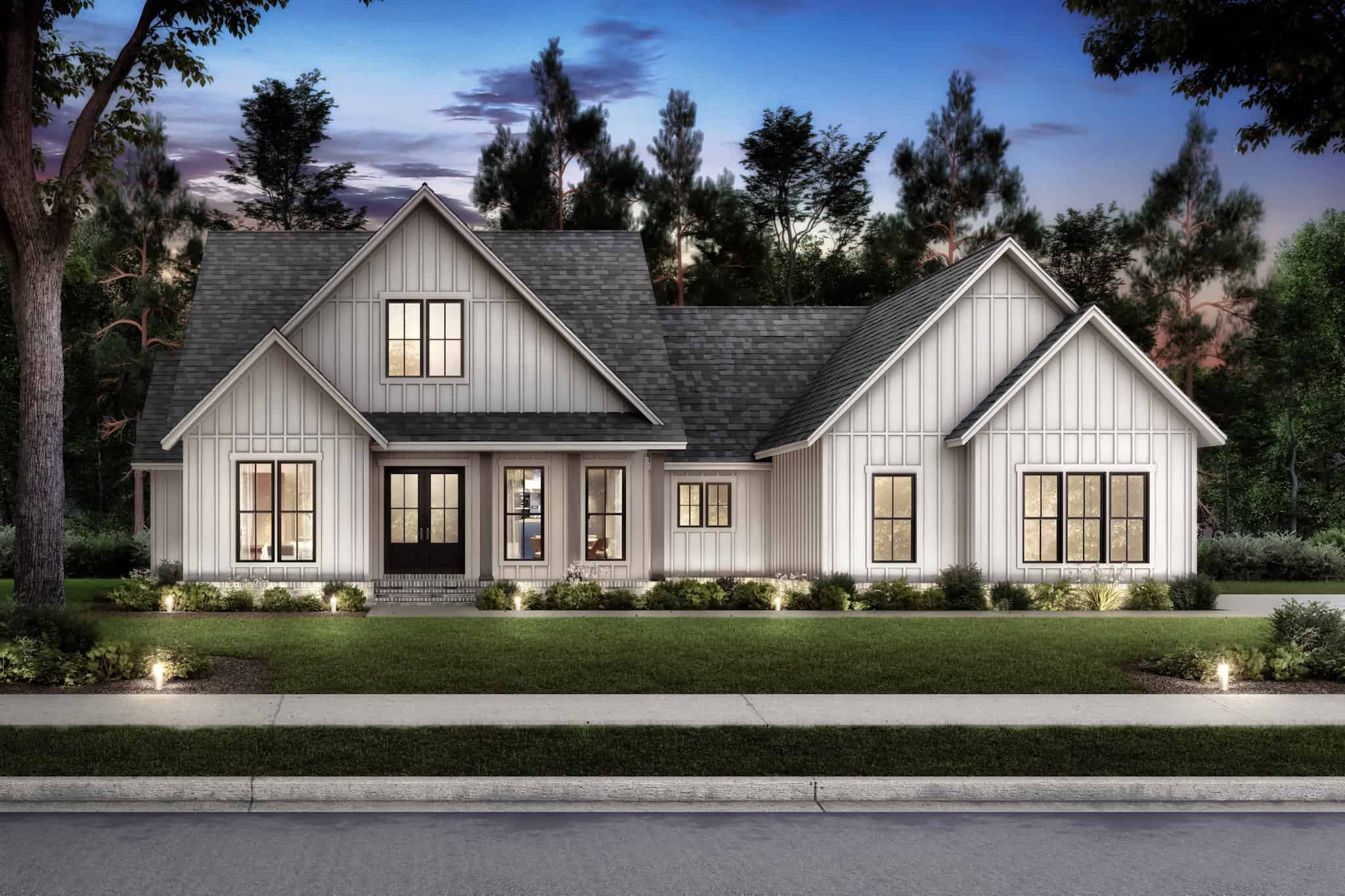 Home at Night of this 4-Bedroom,2278 Sq Ft Plan -142-1487