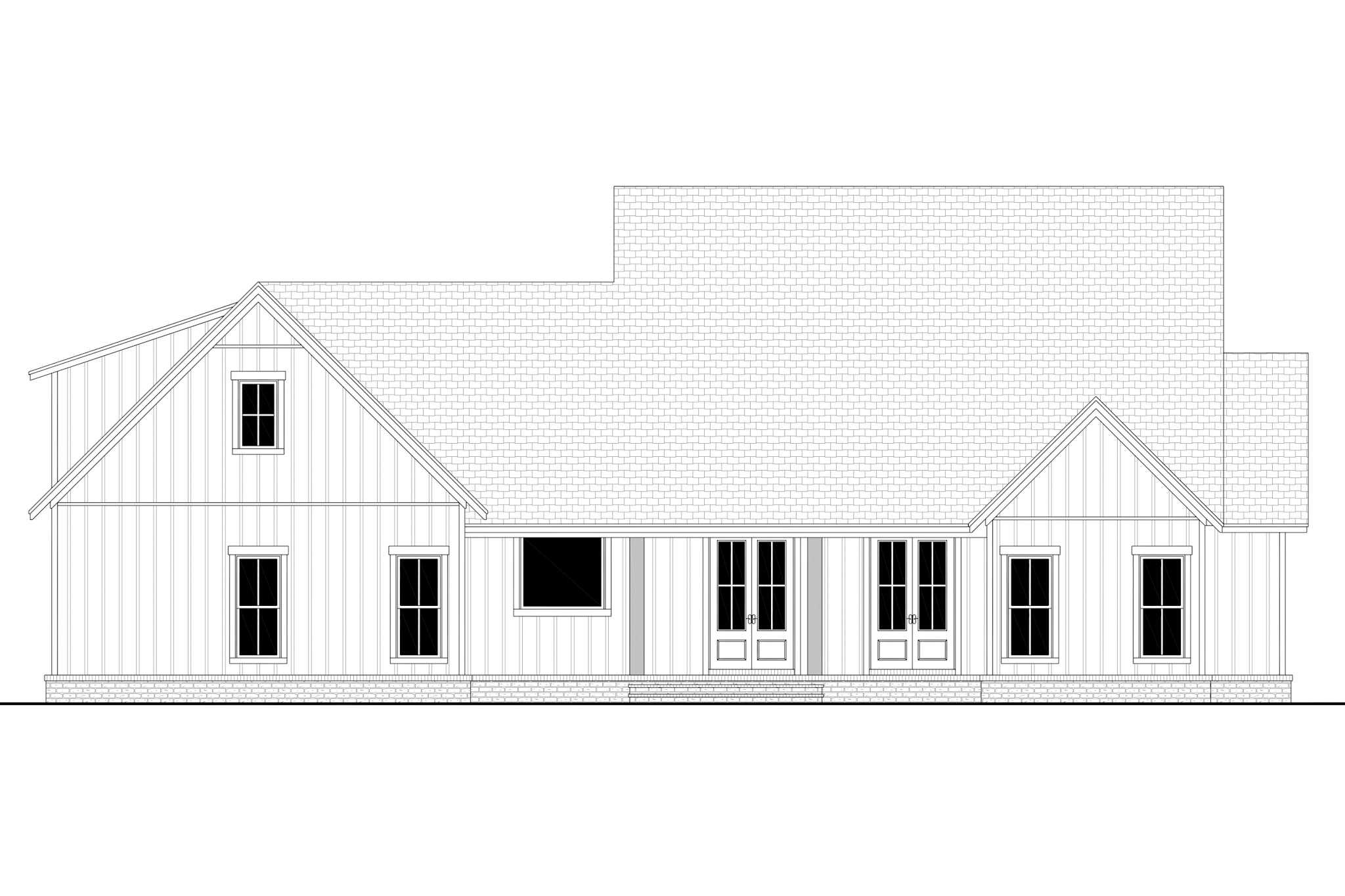 Home Plan Rear Elevation of this 4-Bedroom,2278 Sq Ft Plan -142-1487
