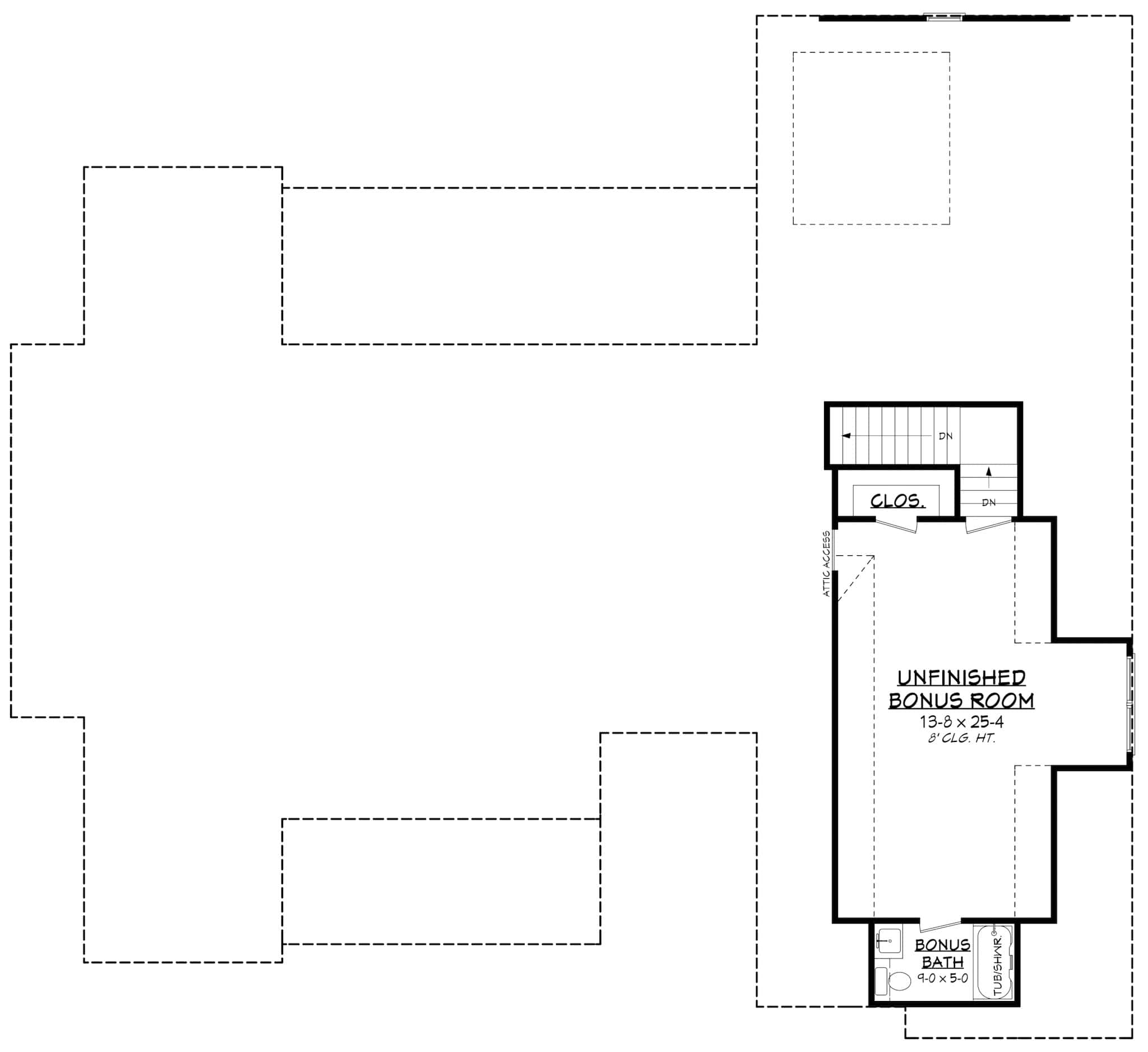 Bonus Room of Modern Farmhouse Plan #142-1487