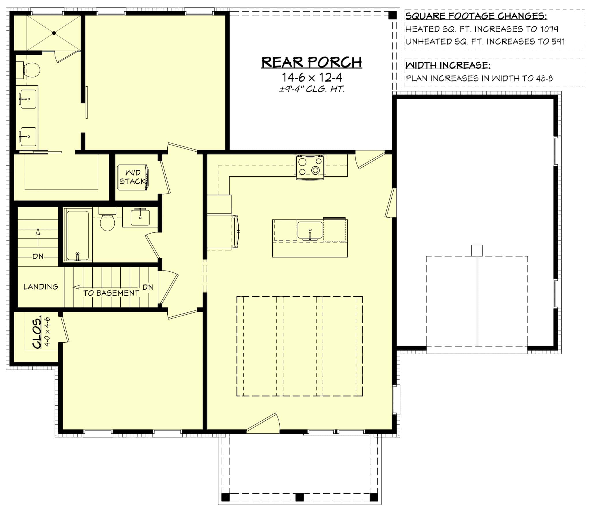 Main Level of Small House Plans #142-1488
