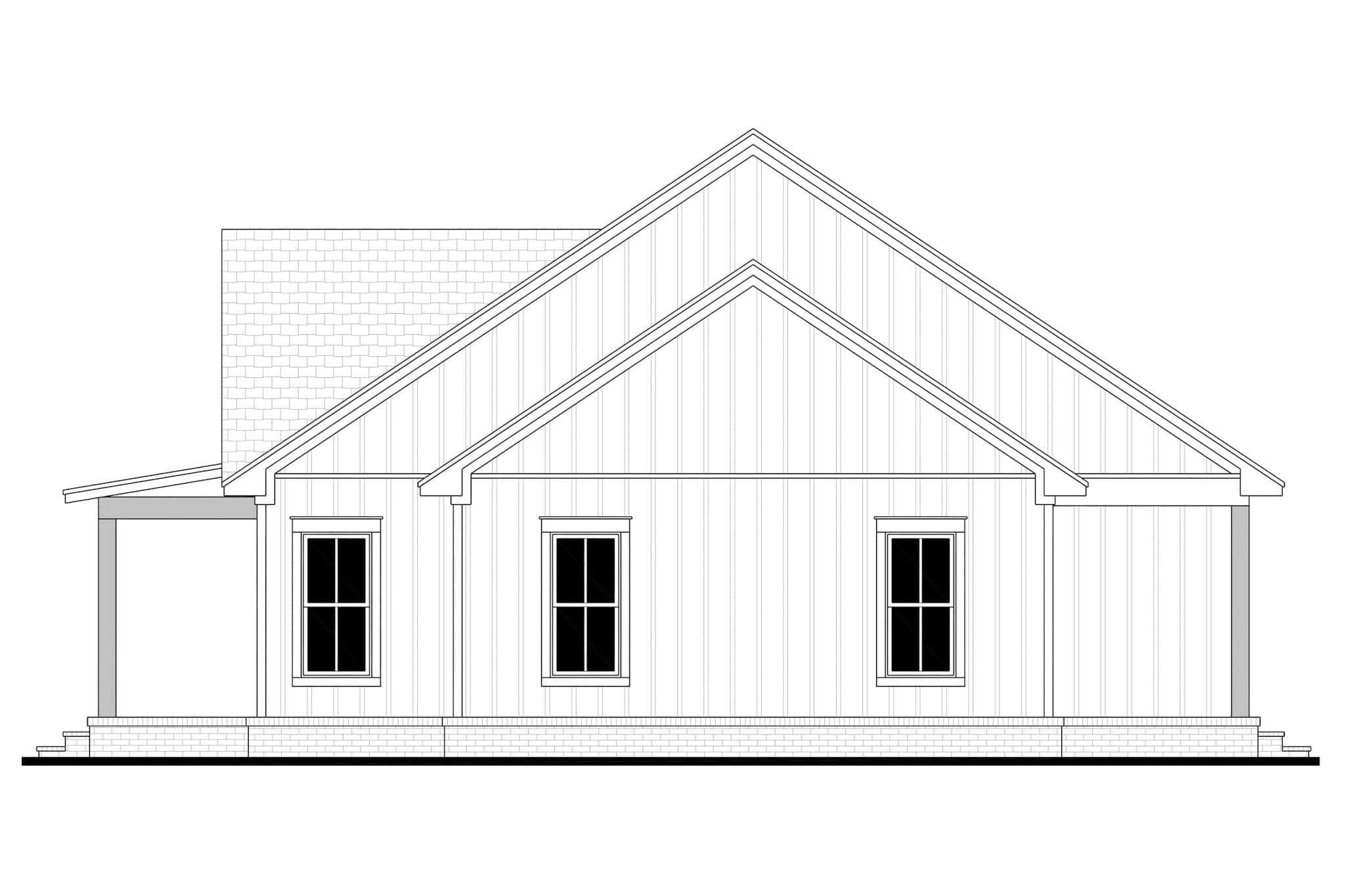 Home Plan Right Elevation of this 2-Bedroom,996 Sq Ft Plan -142-1488
