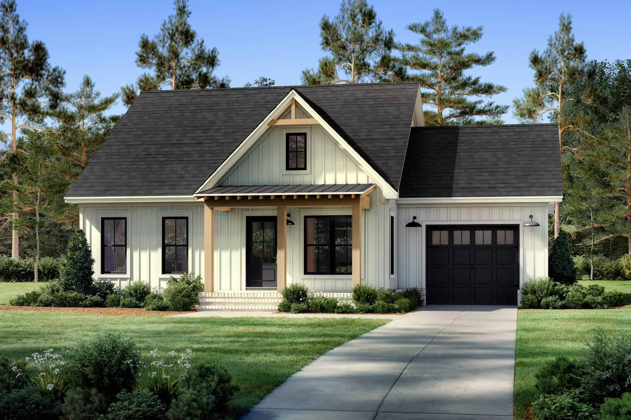 Front elevation of Small House Plans home (ThePlanCollection: House Plan #142-1488)