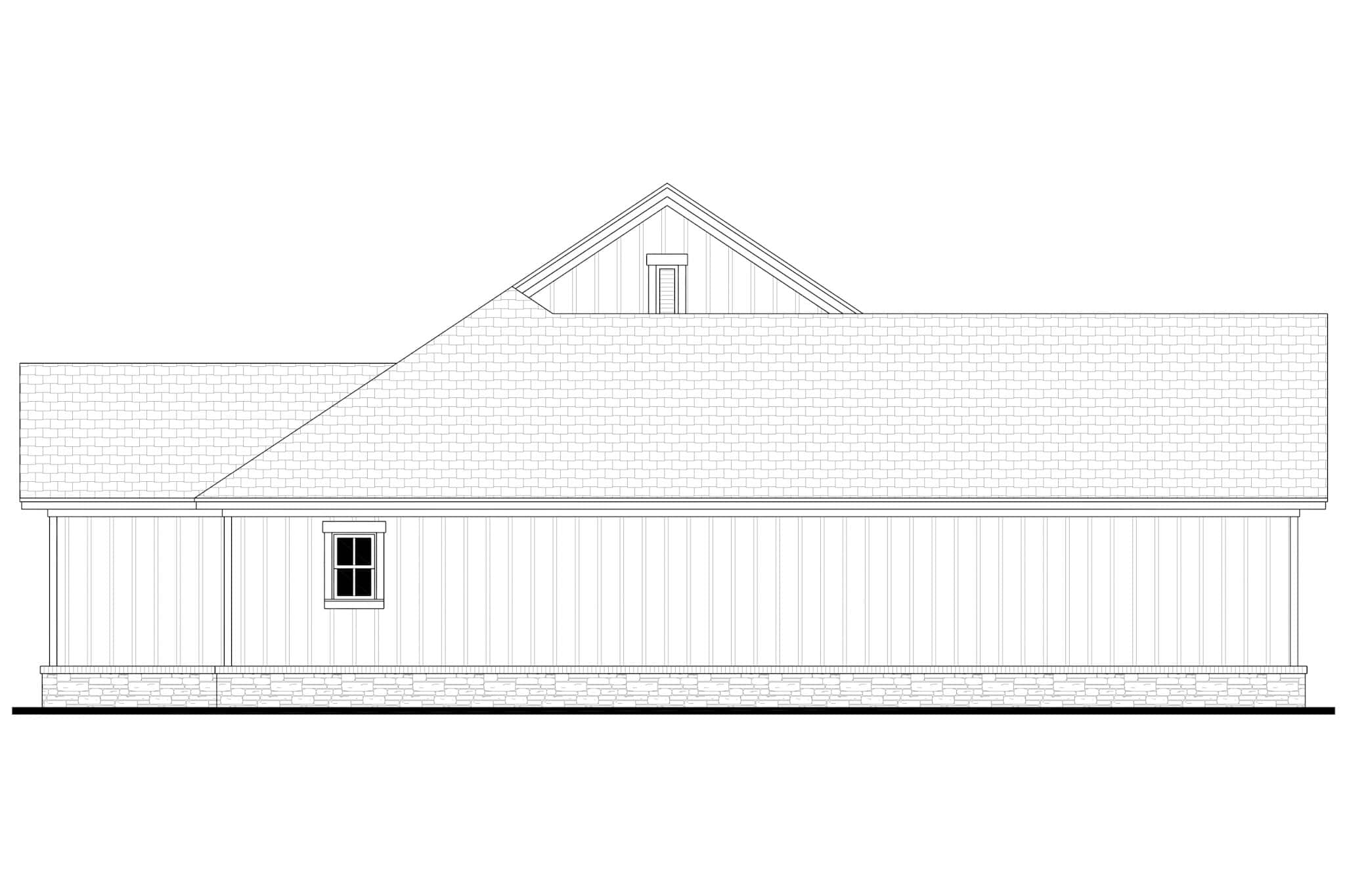 Home Plan Left Elevation of this 4-Bedroom,1899 Sq Ft Plan -142-1489