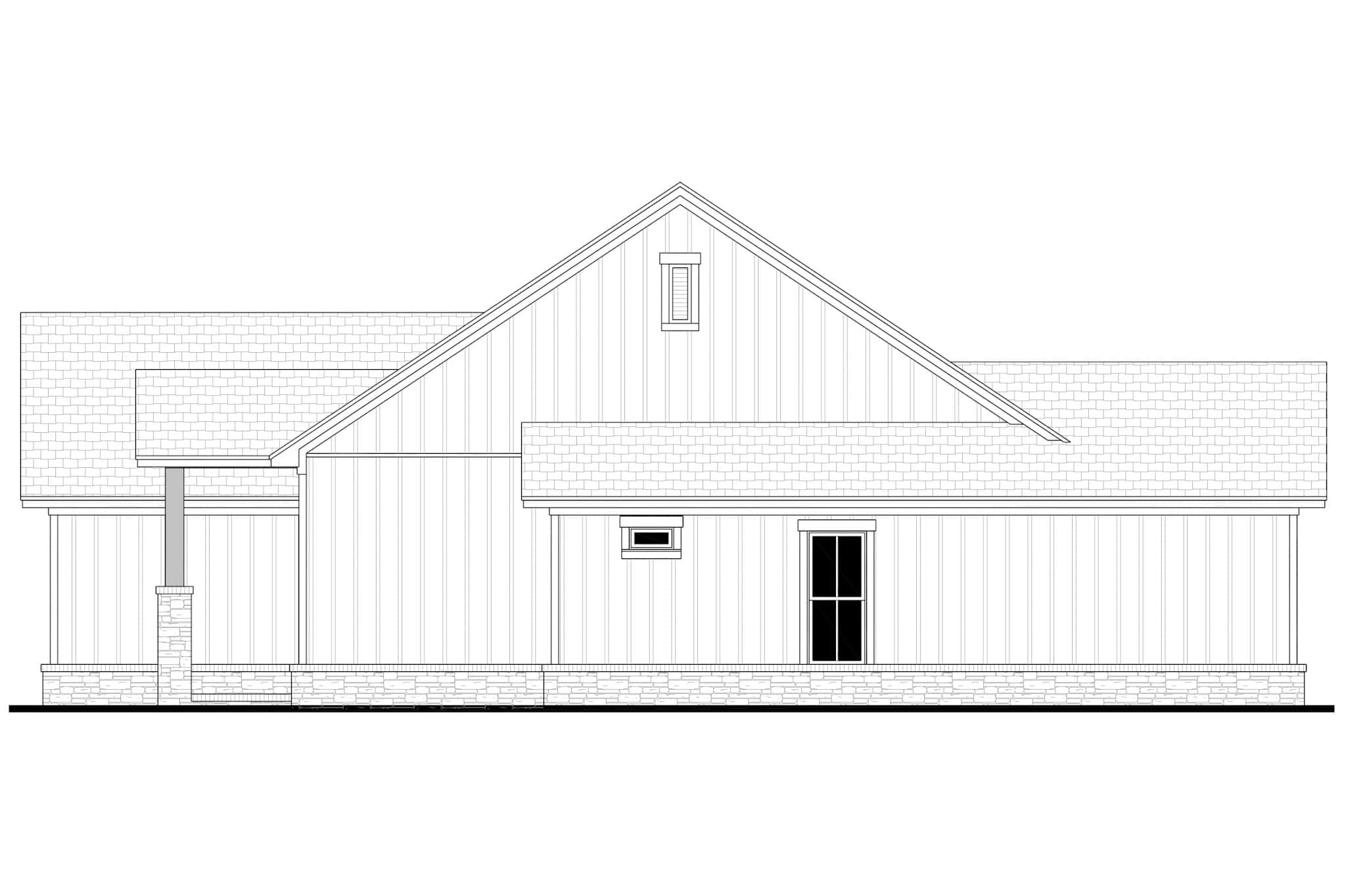 Home Plan Right Elevation of this 4-Bedroom,1899 Sq Ft Plan -142-1489
