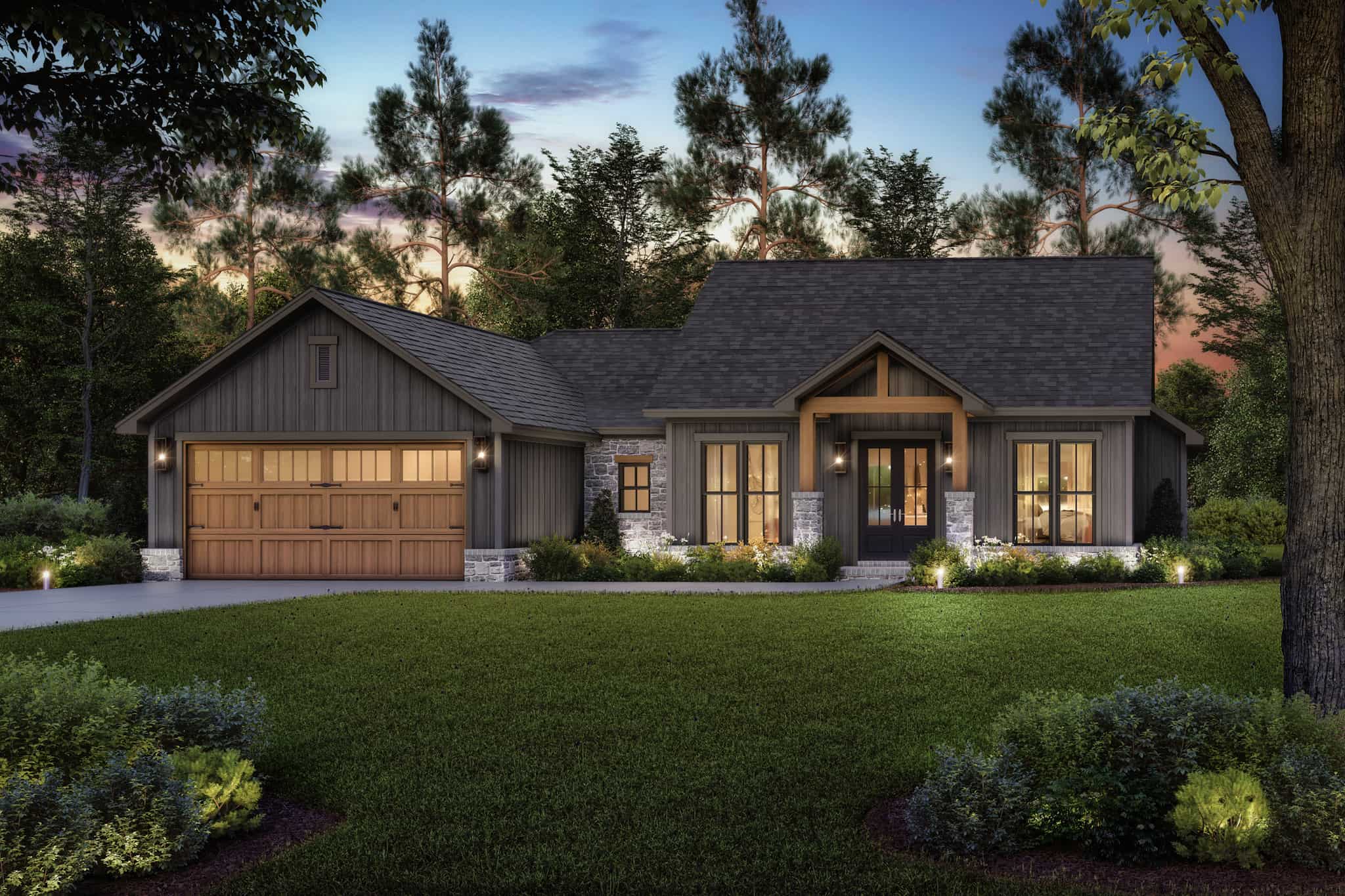 Home at Night of this 4-Bedroom,1899 Sq Ft Plan -142-1489