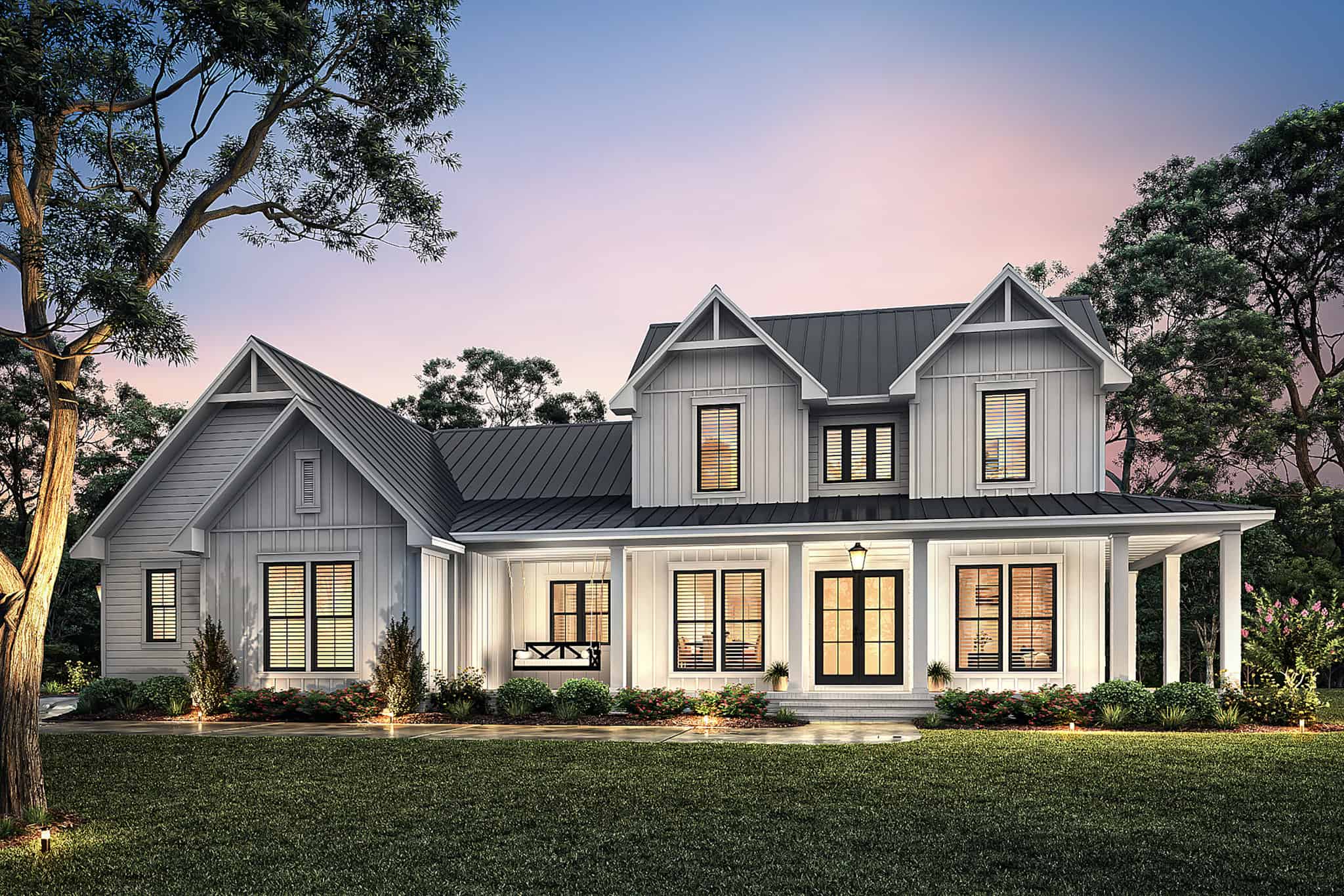 Home at Night of this 4-Bedroom,2392 Sq Ft Plan -142-1490