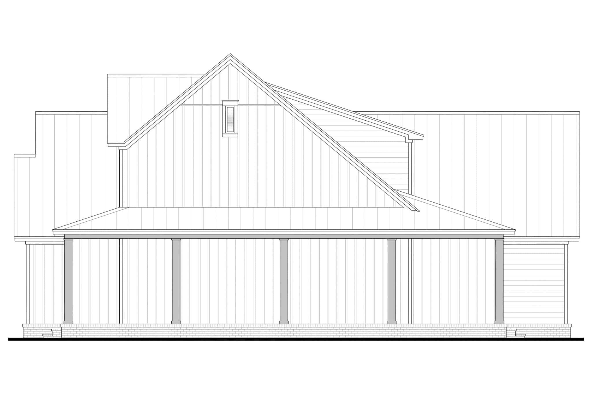 Home Plan Right Elevation of this 4-Bedroom,2392 Sq Ft Plan -142-1490