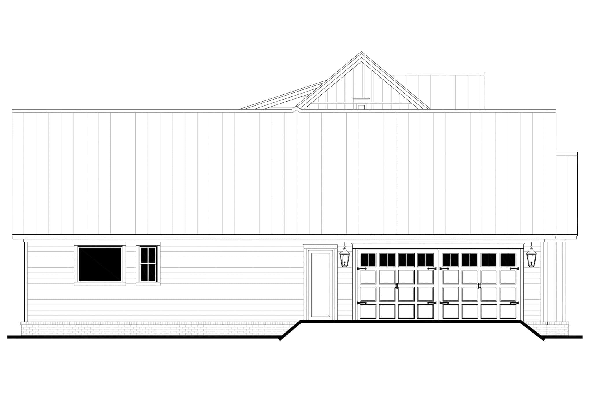 Home Plan Left Elevation of this 4-Bedroom,2392 Sq Ft Plan -142-1490
