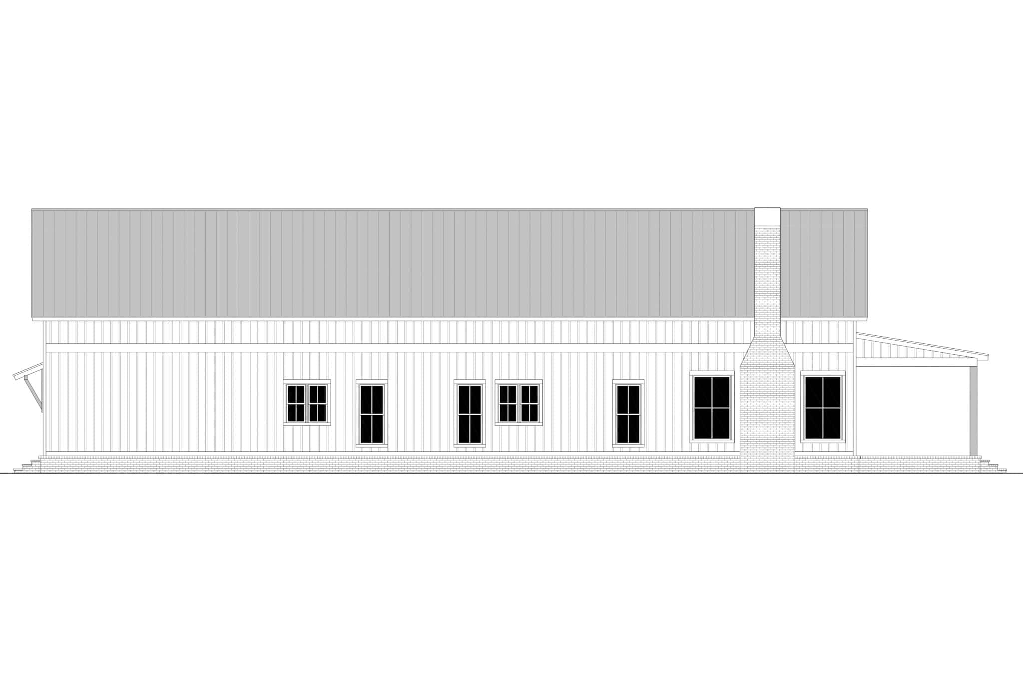 Home Plan Left Elevation of this 4-Bedroom,2500 Sq Ft Plan -142-1491