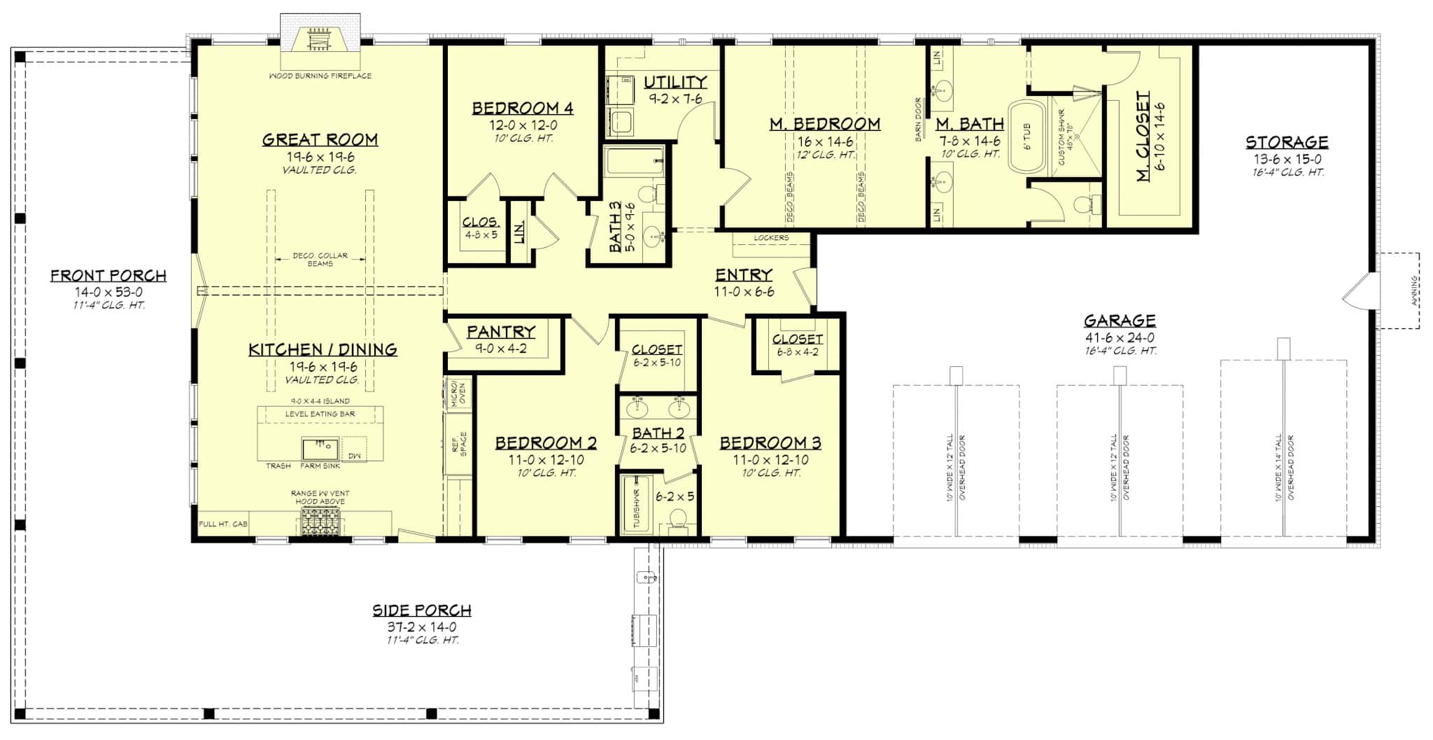 Main Level of Barndominium Plan #142-1491
