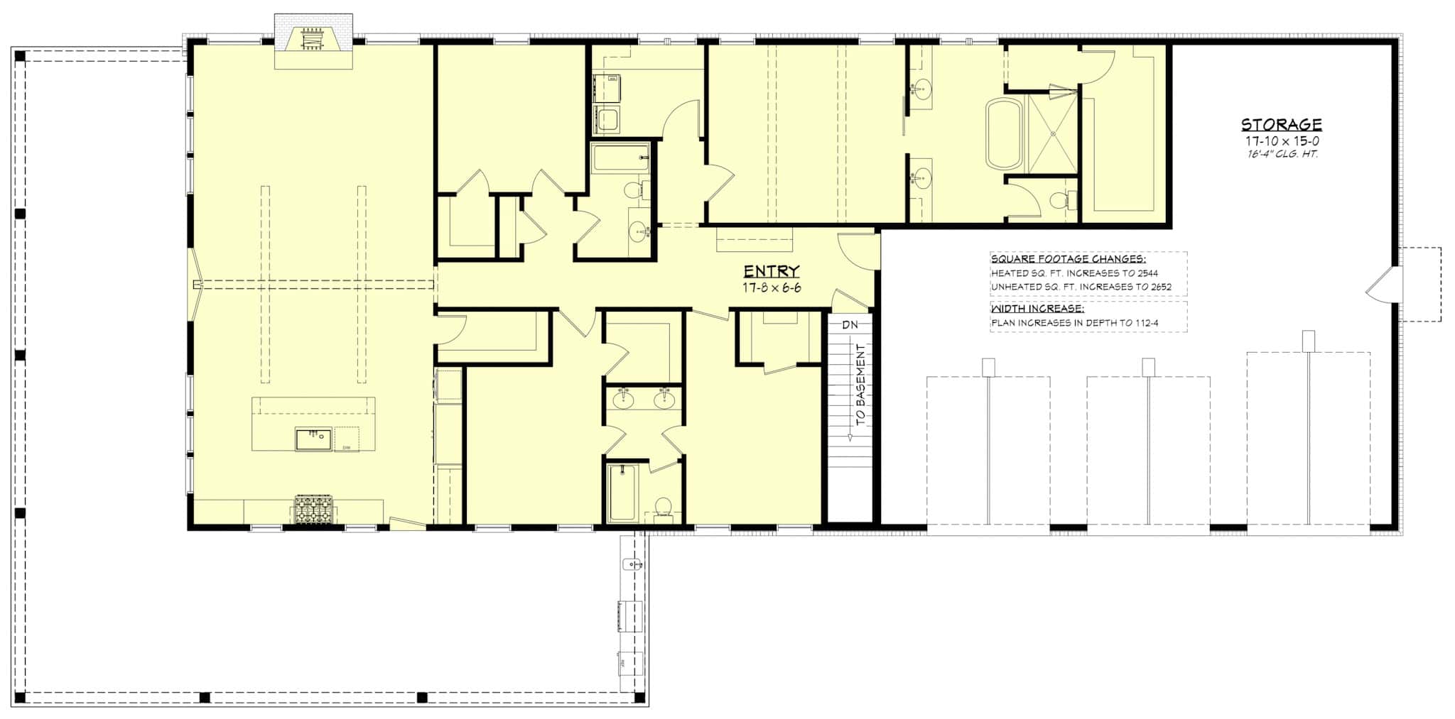 Main Level of Barndominium Plan #142-1491