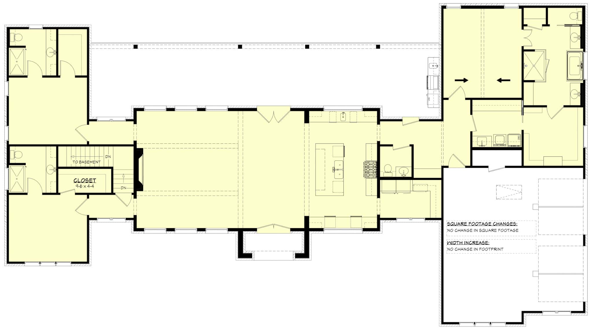 Main Level of Modern Plan #142-1492