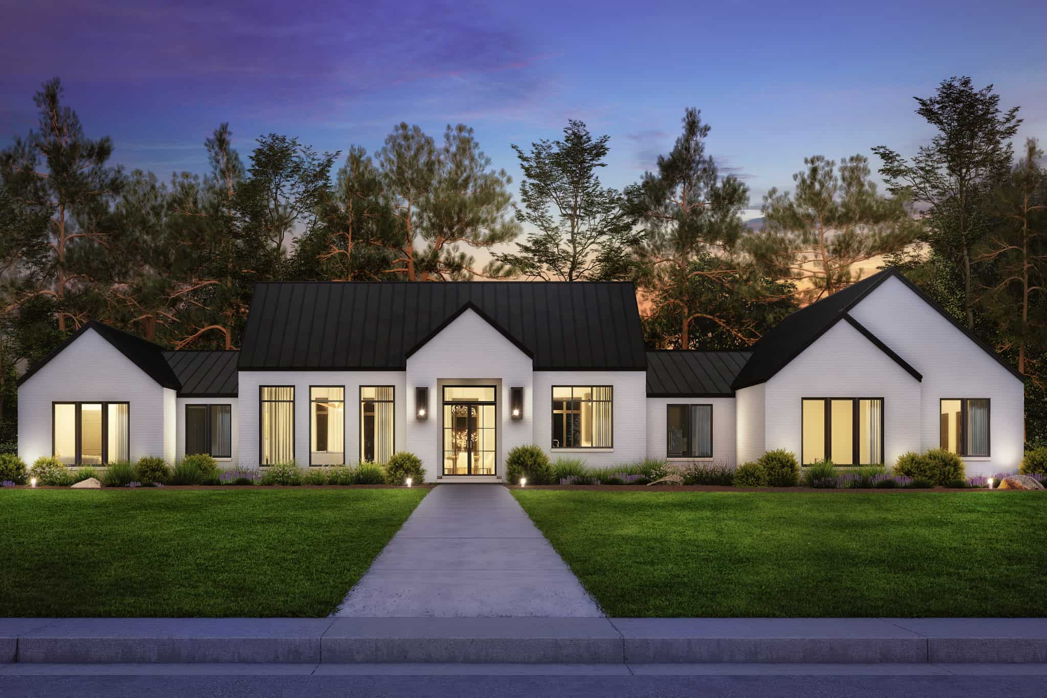 Home at Night of this 3-Bedroom,2650 Sq Ft Plan -142-1492