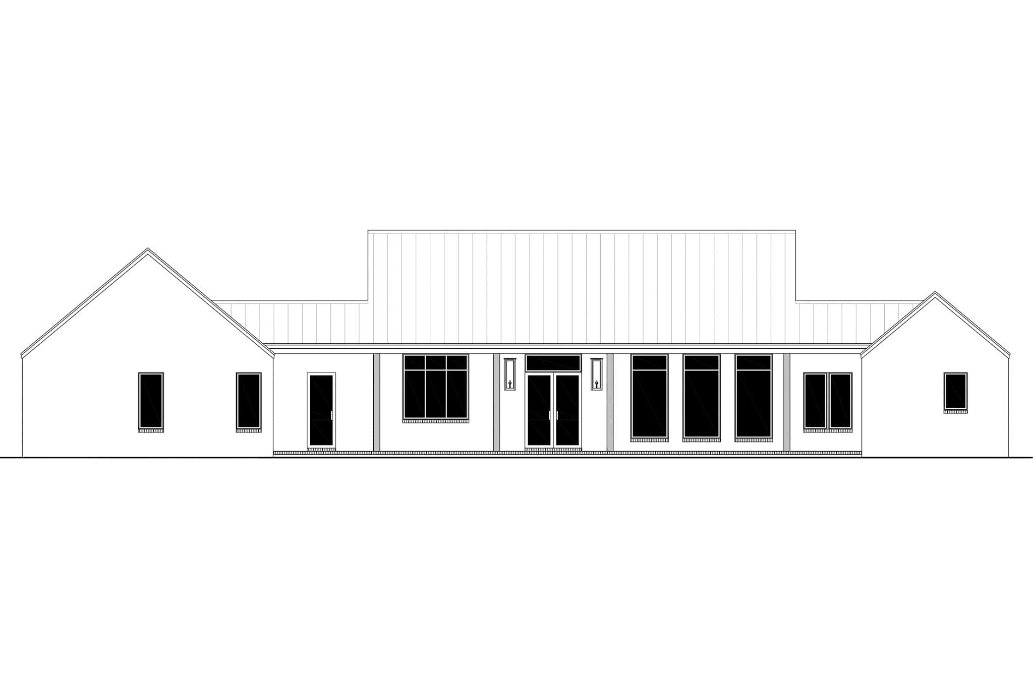 Home Plan Rear Elevation of this 3-Bedroom,2650 Sq Ft Plan -142-1492