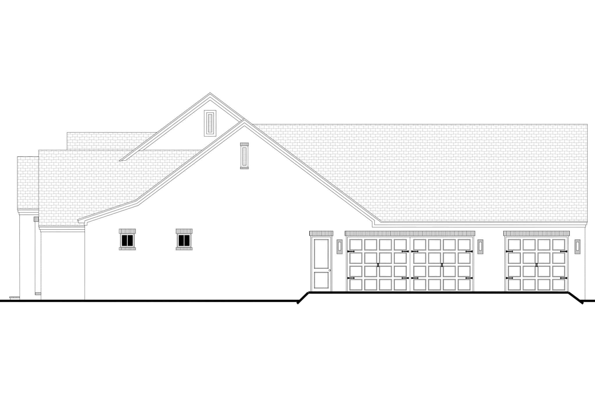 Home Plan Right Elevation of this 3-Bedroom,2859 Sq Ft Plan -142-1493