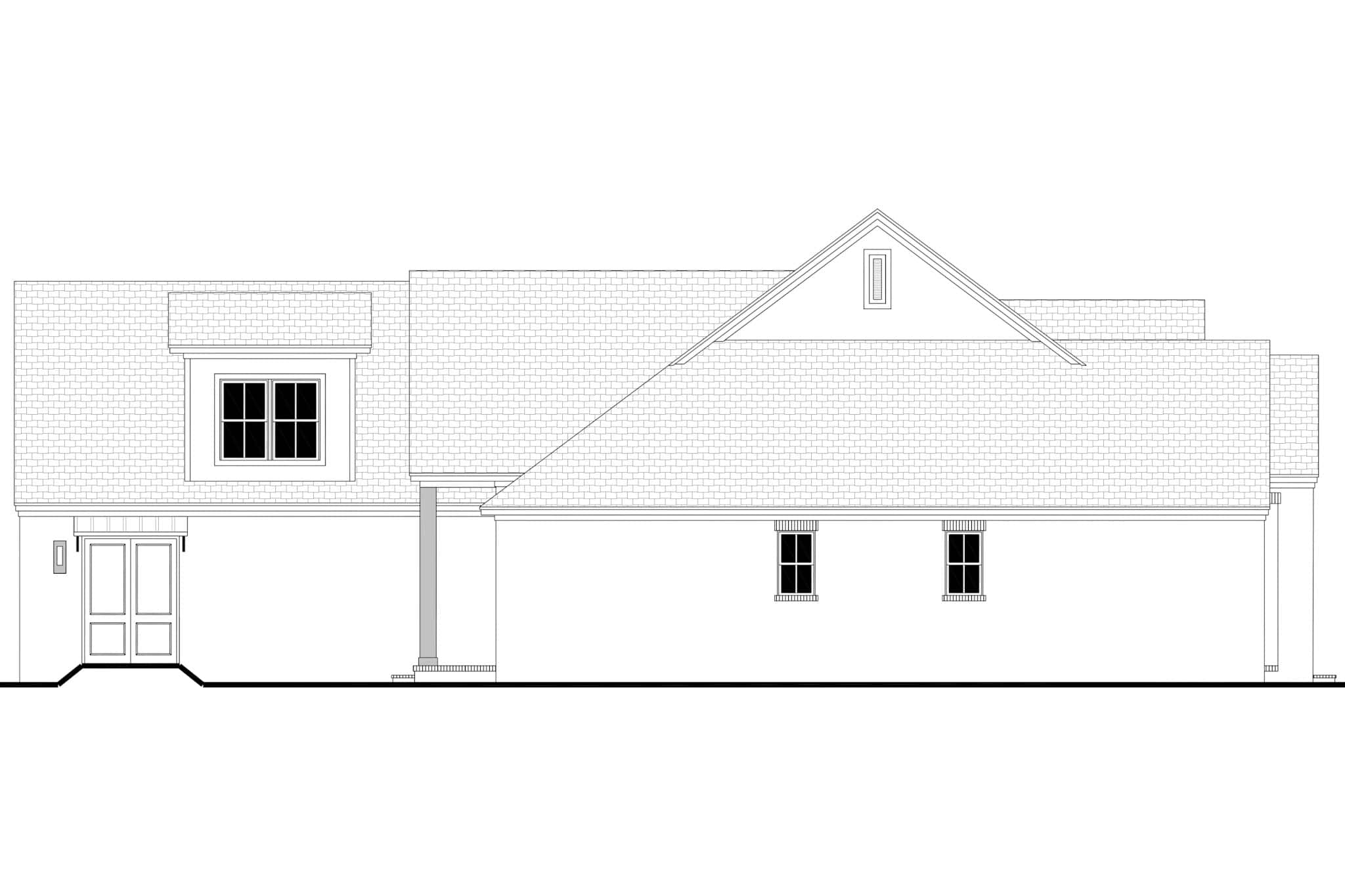 Home Plan Left Elevation of this 3-Bedroom,2859 Sq Ft Plan -142-1493
