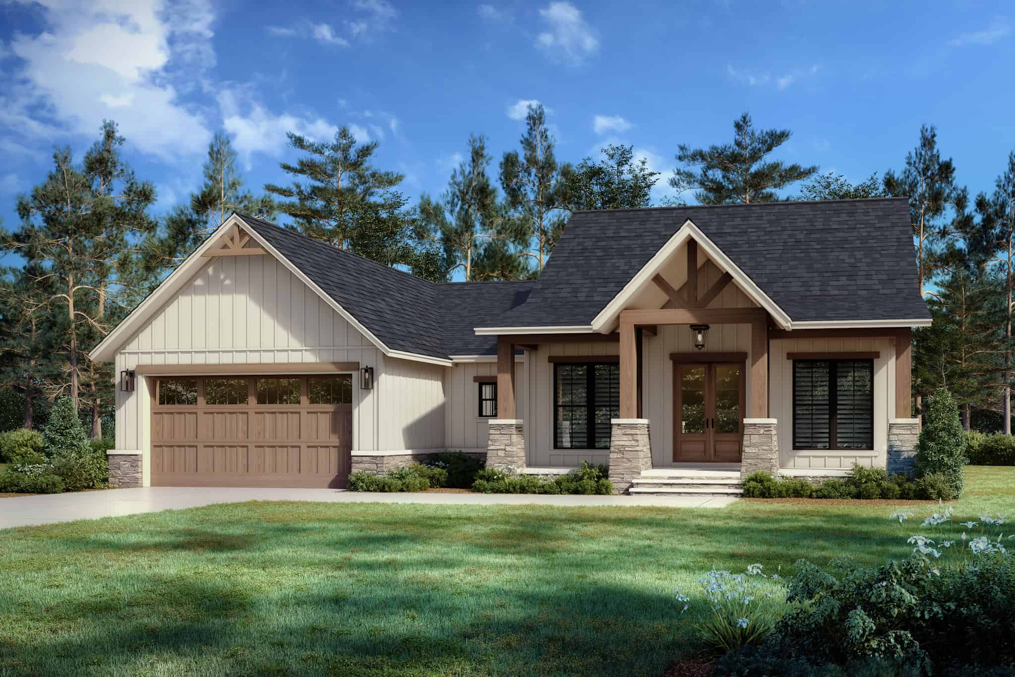 Front elevation of Country home (ThePlanCollection: House Plan #142-1494)
