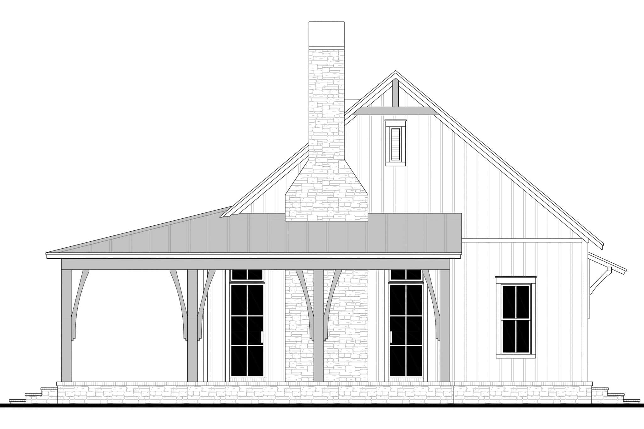 Home Plan Right Elevation of this 3-Bedroom,1878 Sq Ft Plan -142-1495