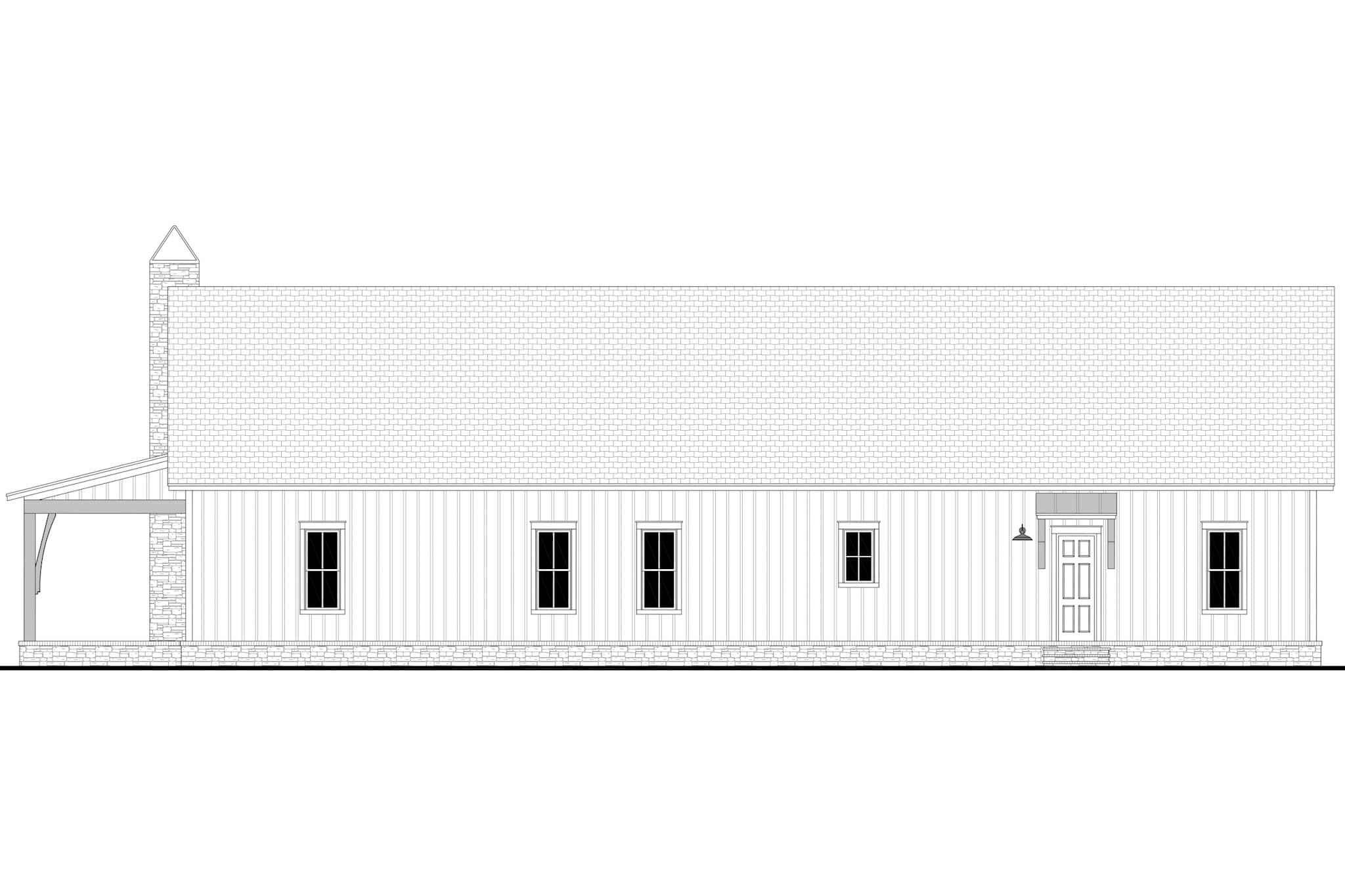 Home Plan Rear Elevation of this 3-Bedroom,1878 Sq Ft Plan -142-1495
