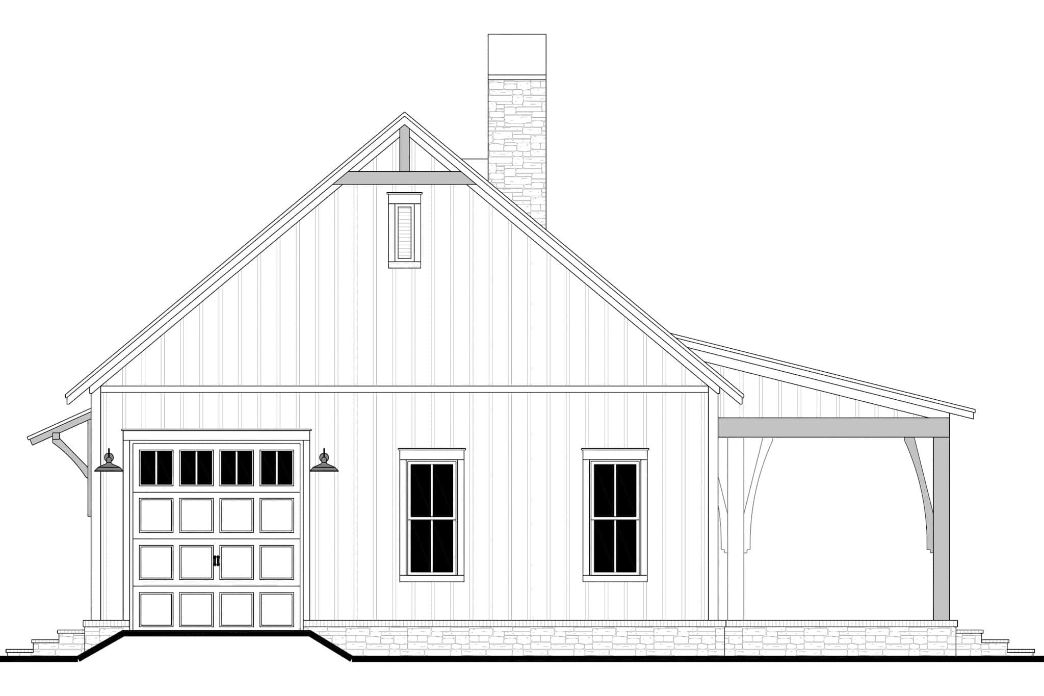 Home Plan Left Elevation of this 3-Bedroom,1878 Sq Ft Plan -142-1495