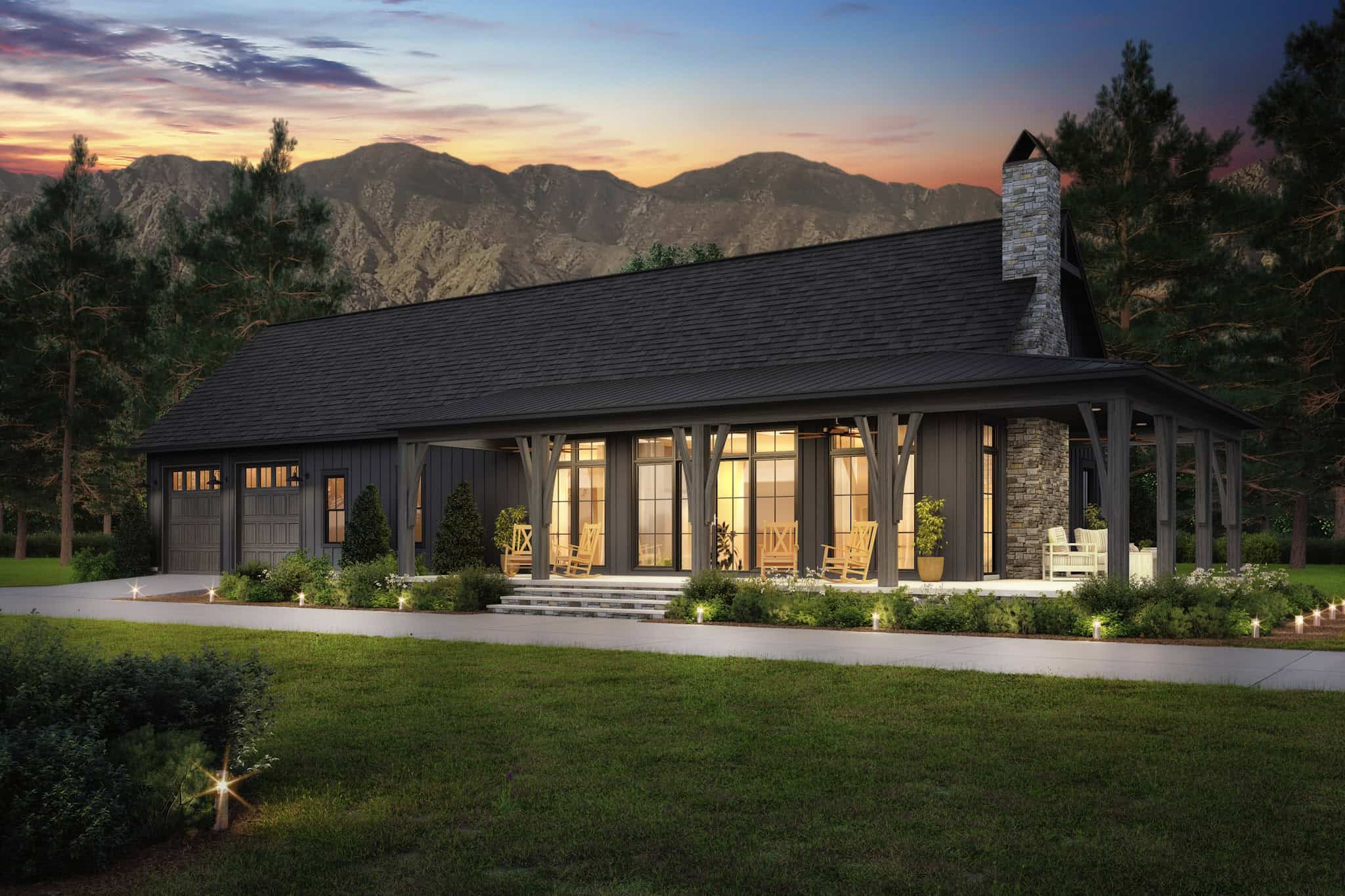 Home at Night of this 3-Bedroom,1878 Sq Ft Plan -142-1495