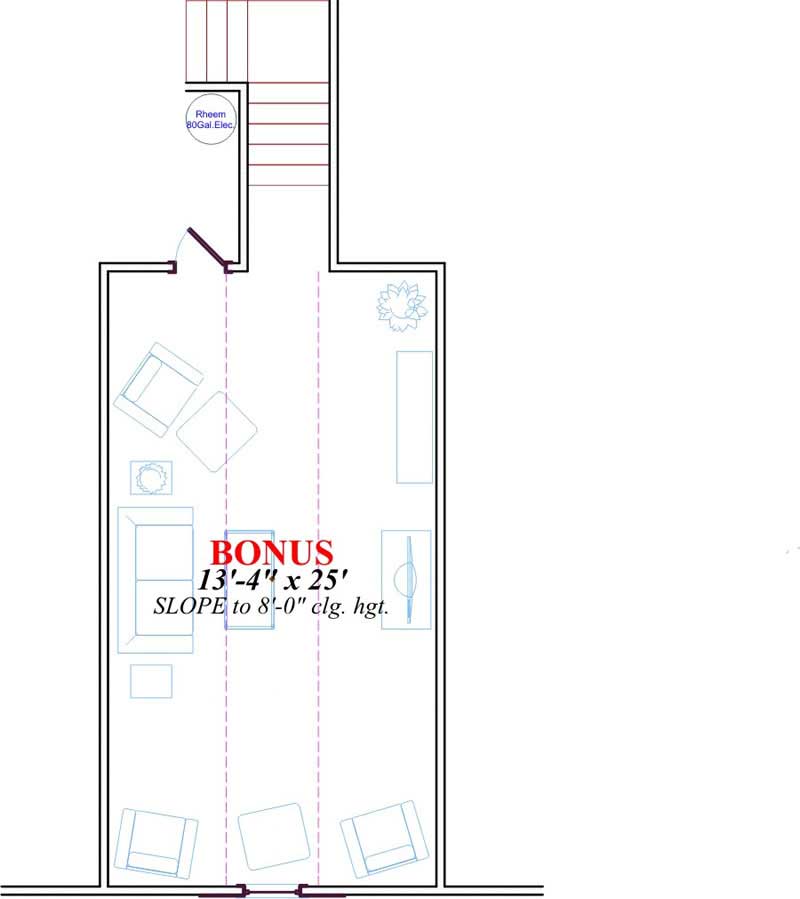 Floor Plan Second Story of Country Plan #144-1004