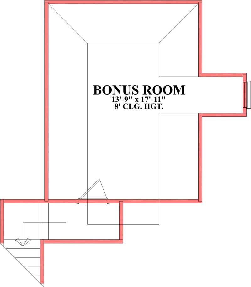Floor Plan Second Story of Ranch Plan #144-1036
