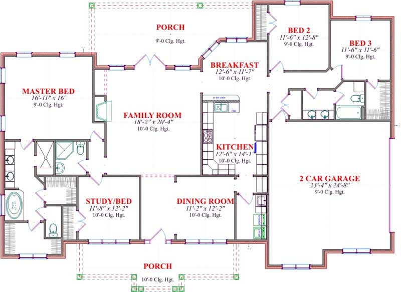 Floor Plan First Story of Contemporary Plan #144-1045