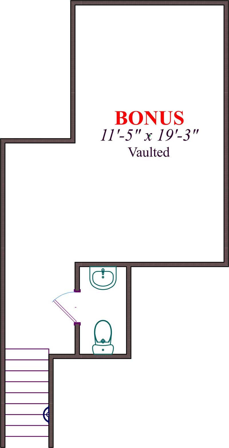 Floor Plan Second Story of Mediterranean Plan #144-1051