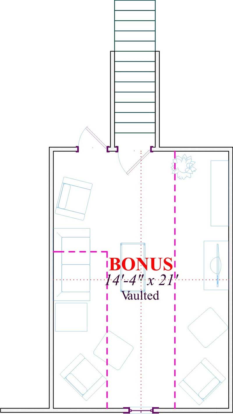Floor Plan Second Story of Ranch Plan #144-1053