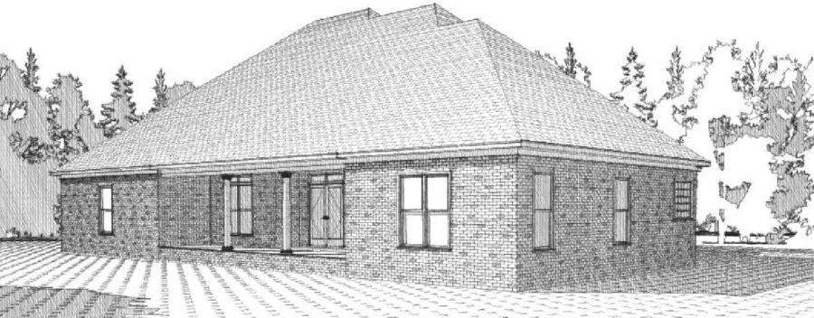 Home Plan Rear Elevation of this 4-Bedroom,2572 Sq Ft Plan -144-1053