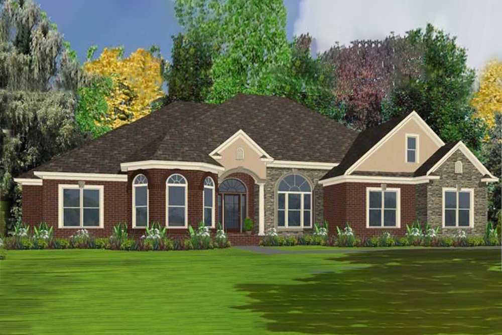 Ranch home plan (ThePlanCollection: House Plan #144-1053)