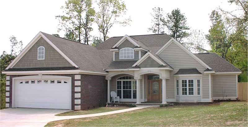 Front elevation of Contemporary home (ThePlanCollection: House Plan #144-1054)