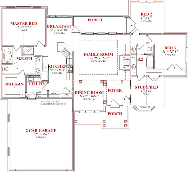 Floor Plan First Story of Contemporary Plan #144-1054