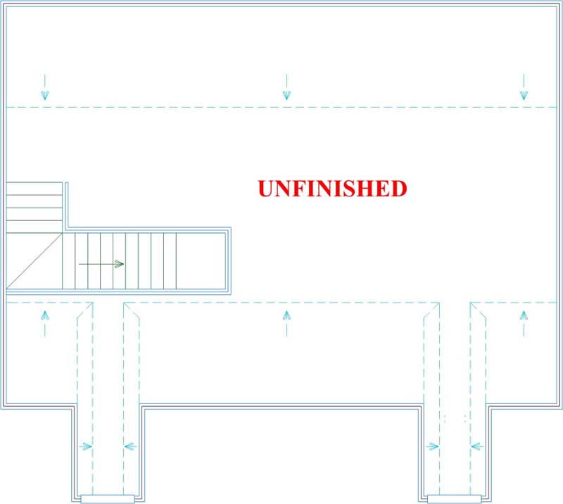 Floor Plan Second Story of Country Plan #144-1056