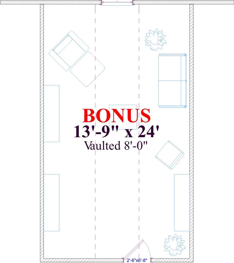 Floor Plan Second Story of Country Plan #144-1059