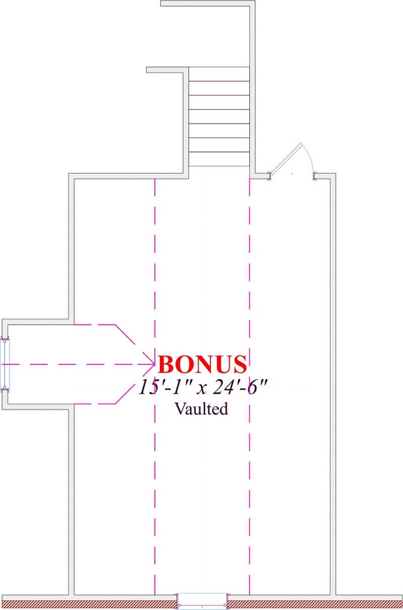 Floor Plan Second Story of Ranch Plan #144-1065