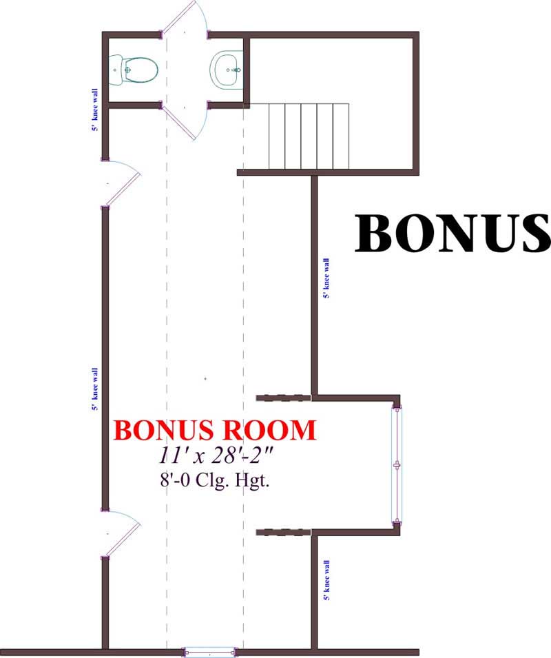 Floor Plan Second Story of Contemporary Plan #144-1070